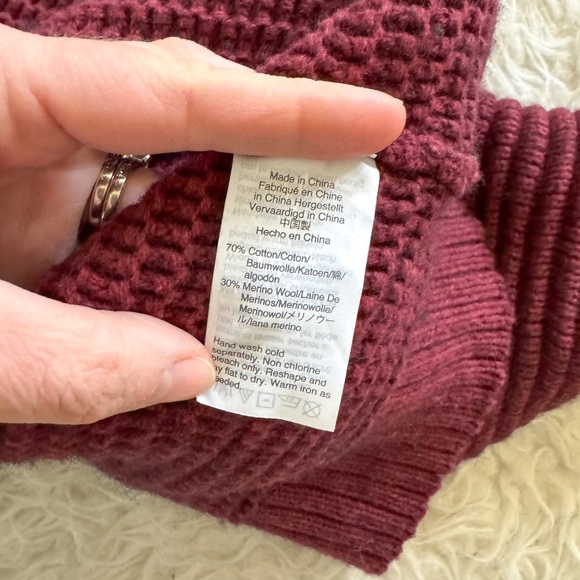 Burgundy Turtleneck Sweater with Button Detail - Picture 5 of 8